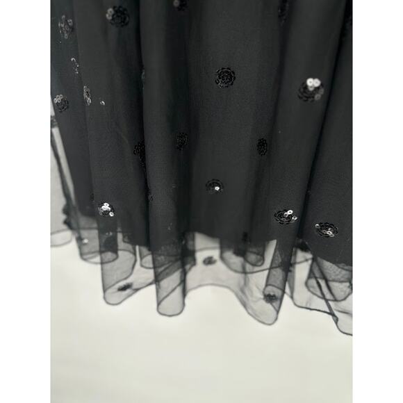 Intimately FP Free People Sequin Polka Dot Mesh Midi Skirt S Black Whimsigoth - Picture 4 of 8